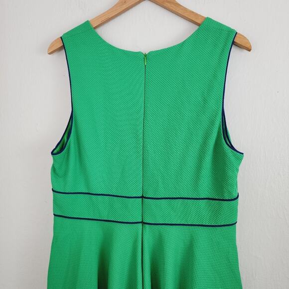 Hutch by Anthropologie Bowtie Fit and Flare Kelly Green Sleeveless Dress - Picture 10 of 10